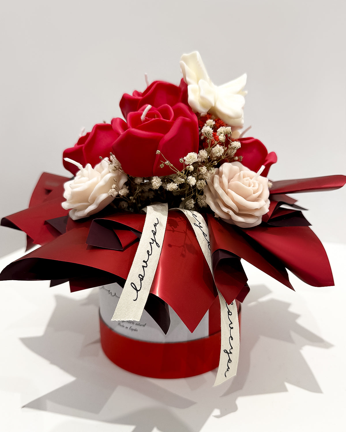 VELAS FLOWERBOX CON LAZO